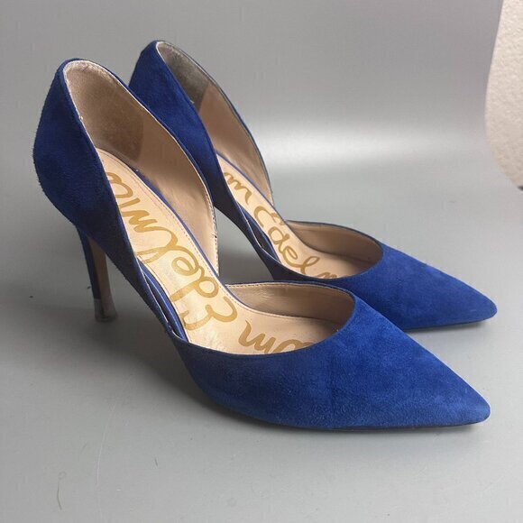 Sam Edelman Harlie women size 9 stiletto heel pointy shoes suede blue Rave Club‎ - Picture 1 of 6